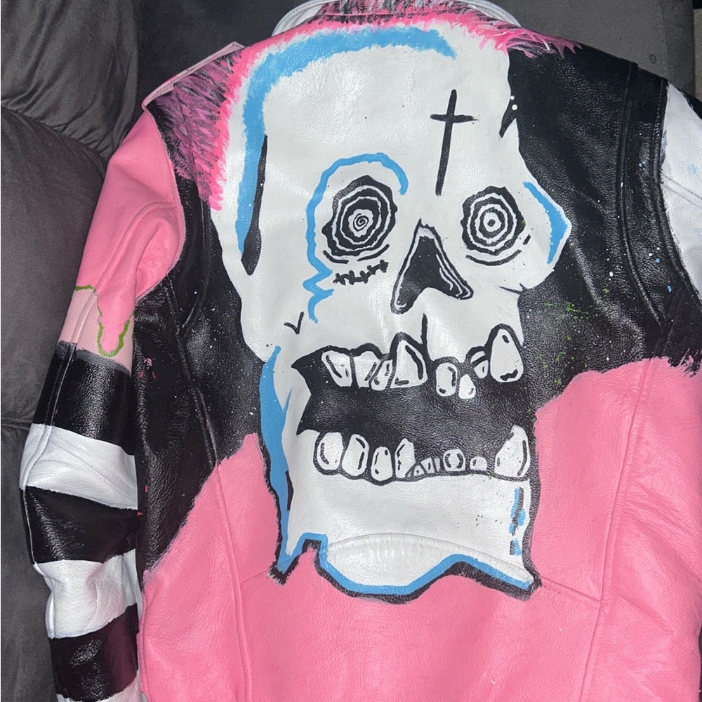 Lil peep “never say die” leather jacket